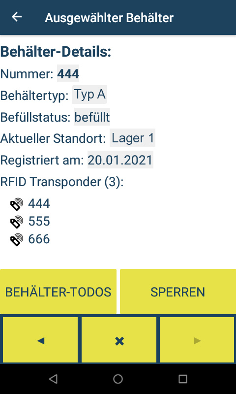 Behälter Details