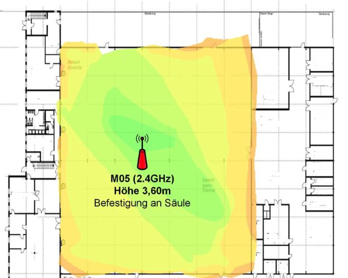[Translate to EN:] Beispiel einer WLAN Ausleuchtung